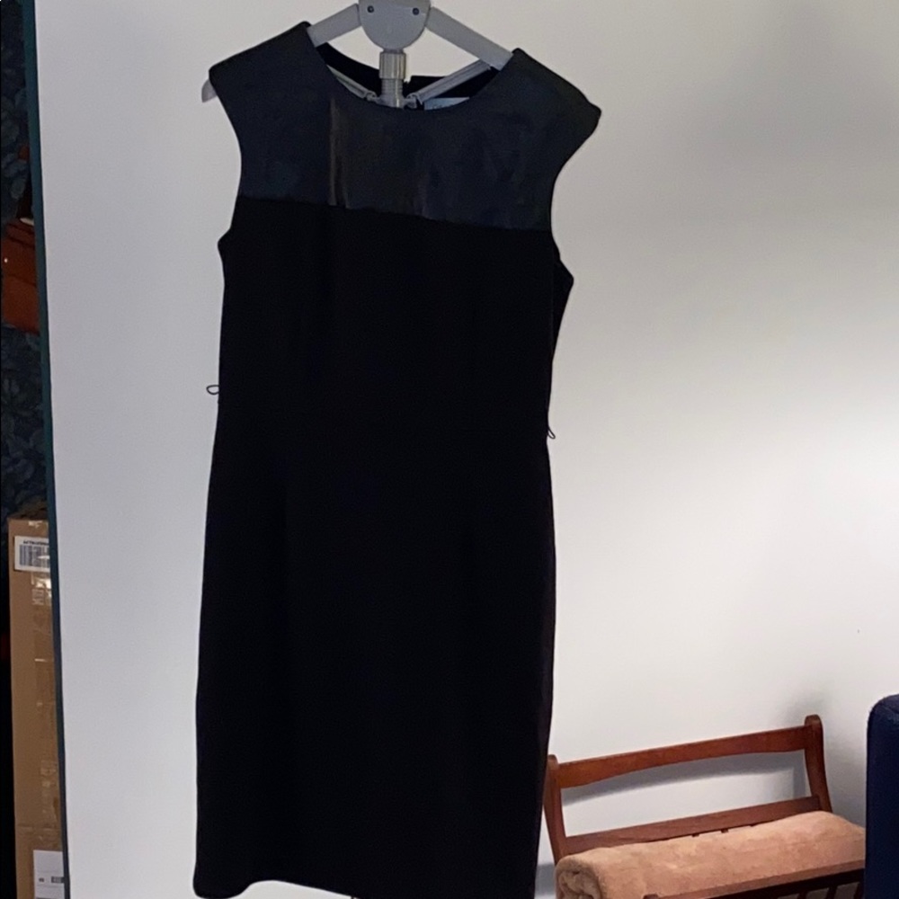 Black CK dress with faux leather detail
